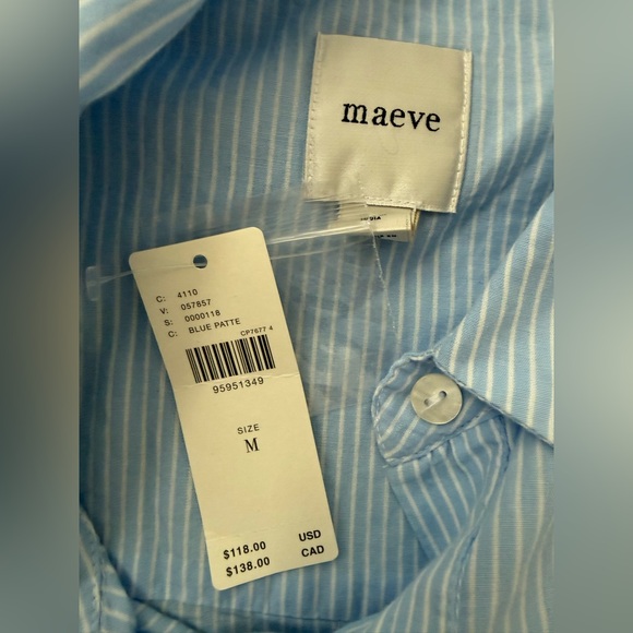 Anthropologie Maeve Patch Pocket Crop Buttondown Shirt - Picture 10 of 13